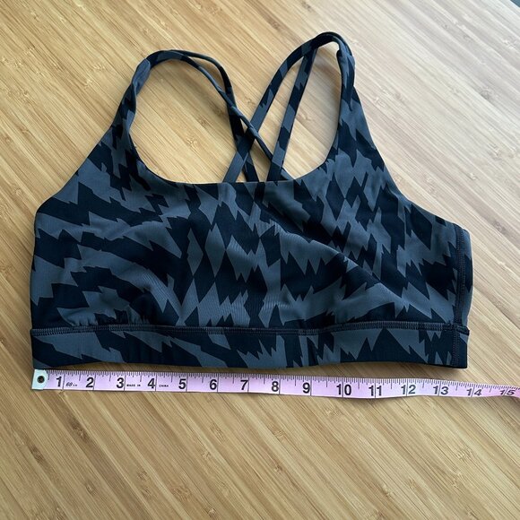 lululemon Energy Bra Medium Support B-D Cups Black/Grey Size 10 EUC - Picture 12 of 13